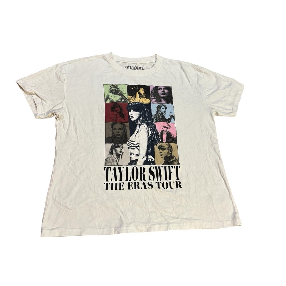 Taylor Swift Concert T Shirt‎ White Size Large The Eras World Tour Cities 2023